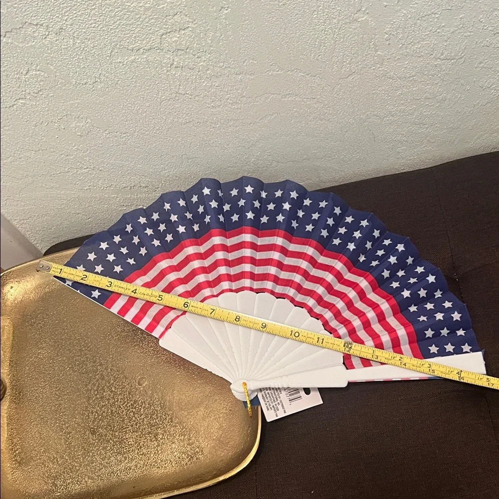 #1540+Patriotic Hand Fan with Stars and Stripes